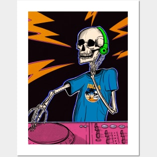 Skeleton DJ Music Maker Posters and Art